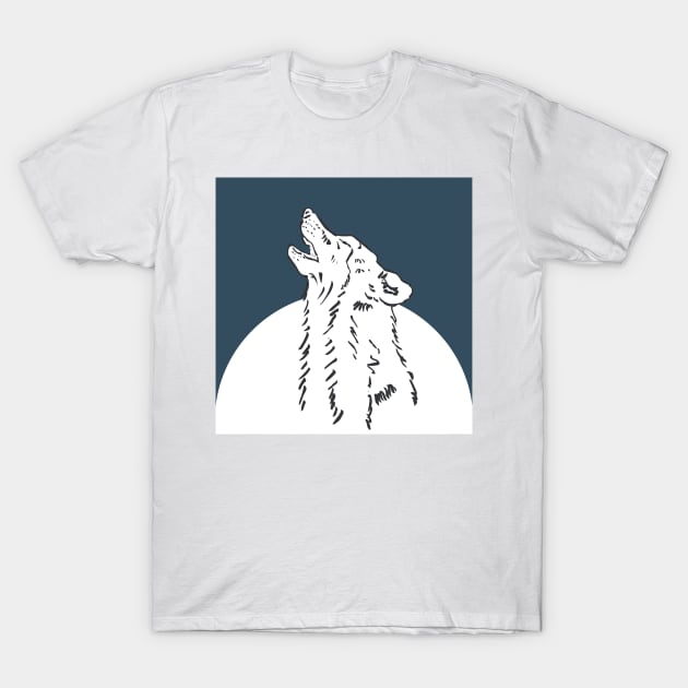 Pra Loup Howling Wolf T-Shirt by lou351007